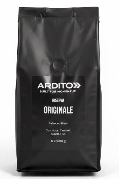 Ardito Riserve Originale coffee bags — small-batch medium roast, balanced blend, 12oz